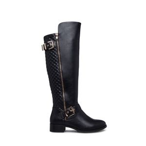 CERSEI QUILTED FLAT BLACK BOOT- NWT